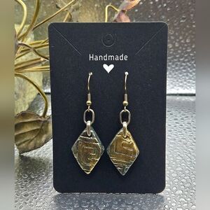 "5/$25" Artisan Crafted Stamped Clay Geometric Earrings 925 French Wires